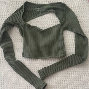 Urban Outfitters Out from Under Olive Ribbed Crop Top Sz XS/S